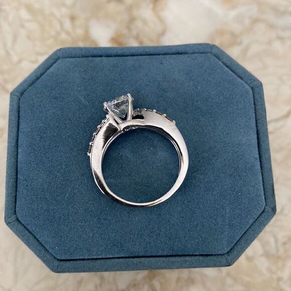 1.50 Carat Natural Diamond 14K White Gold Engagement Ring+Matching Band $14,235 - Picture 5 of 9